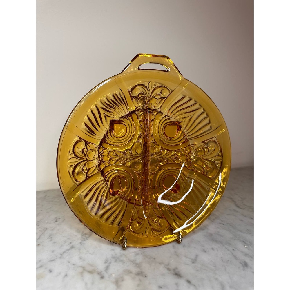 Indiana Glass Killarney 4-Footed Divided Plate